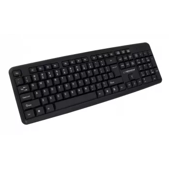 Teclado com fios ESPERANZA EK134 Full-Size 100% USB, preto, cabo de 1,45 m