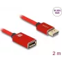 Cabo de extensão DisplayPort DeLOCK 8K 60 Hz 2 m vermelho metal sem bloqueio