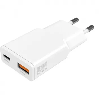 Carregador 4smarts PDPlug Duos fino Smartphone Tablet Branco AC carregamento rápido