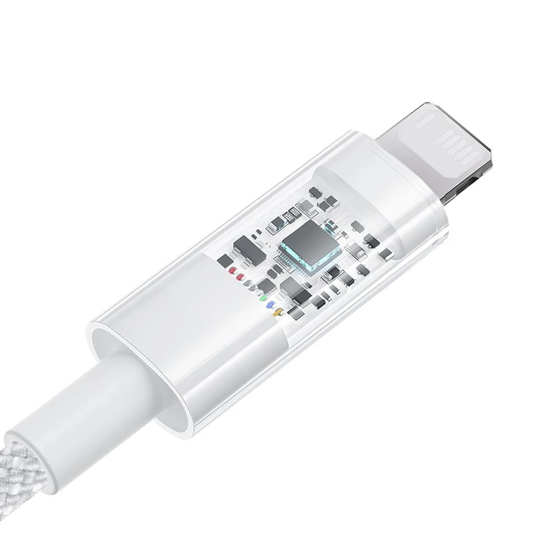 Cabo de carregamento rápido Baseus Gem USB para IP 2.4A 2 m branco
