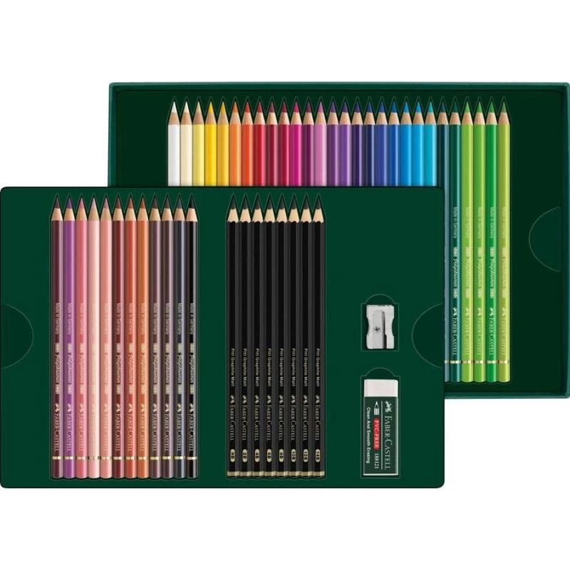 Canetas à base de óleo Faber-Castell Polychromos & Pitt Graphite Matt conjunto 48 unid. multicolor
