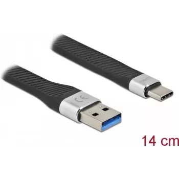 Cabo plano FPC DeLOCK USB 3.2 Gen 1 Type-A para Type-C 14 cm