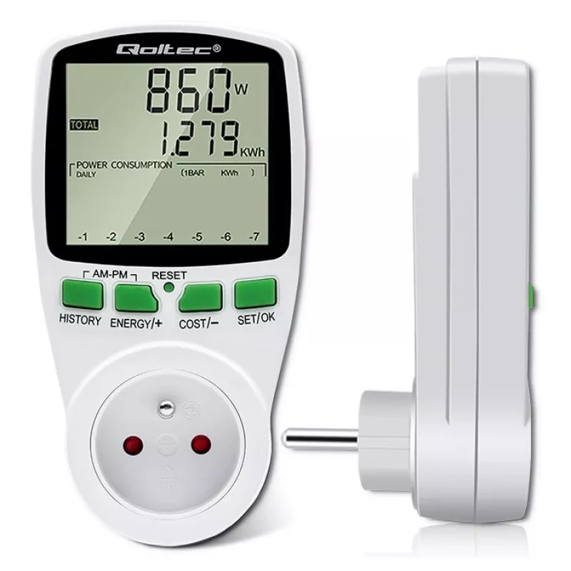 Medidor de potência QOLTEC PM0627 3680W com histórico — QOLTEC PM0627 3680W