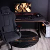 Tapete de proteção de chão Arozzi Zona Round Floor Pad – preto/dourado, tapete de proteção redondo para pavimentos