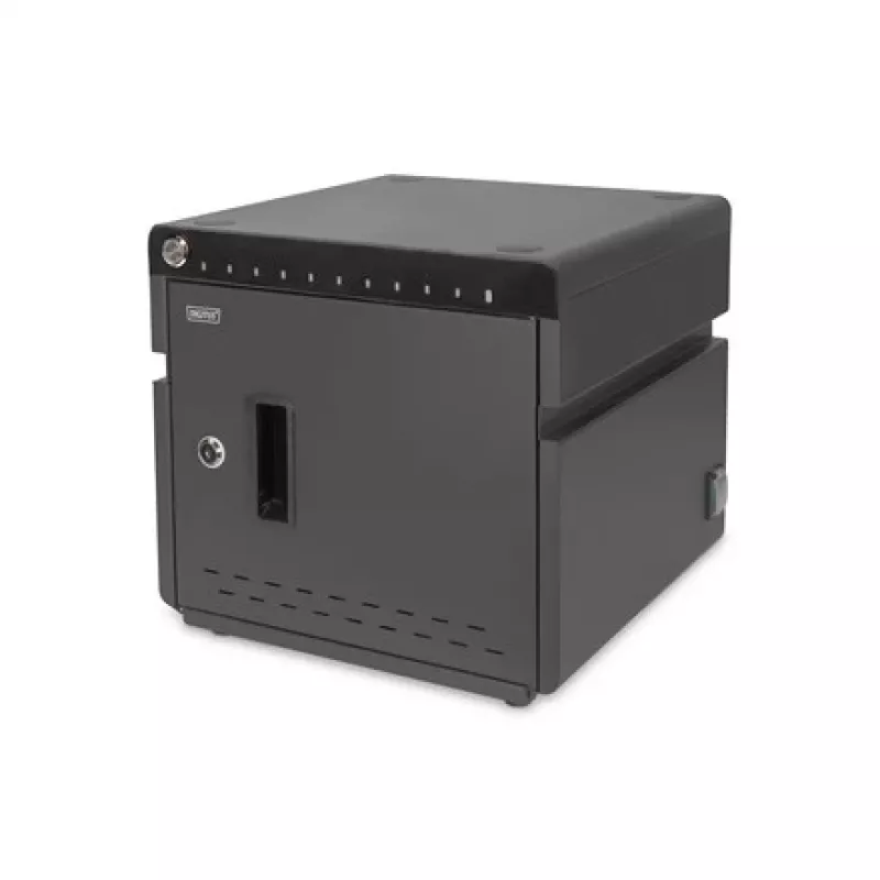 Armário de carregamento móvel de secretária Digitus para 10 portáteis/tablets até 13 polegadas, UV-C, USB-C