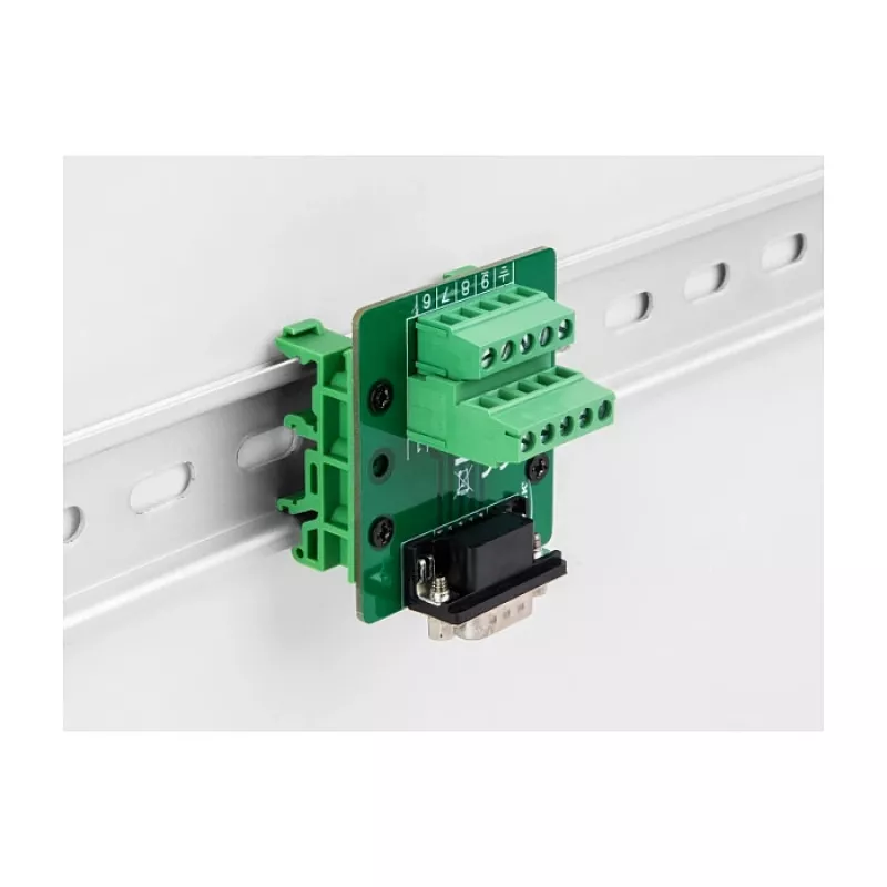 DeLOCK D-Sub 9 pinos fêmea para barra de terminais para calha DIN 51 mm 58 mm 30 mm