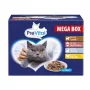 Alimento para gatos PREVITAL Megabox com borrego, vaca, coelho e frango em molho - Alimento húmido para gatos - 24 x 100 g