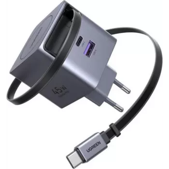Carregador rápido USB-C / USB-A UGREEN 45W GaN 2 portas (modelo 65822)