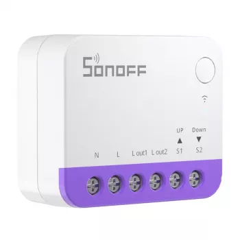 Interruptor inteligente Wi-Fi mini Sonoff MINI-RBS — design compacto, controlo remoto por Wi-Fi
