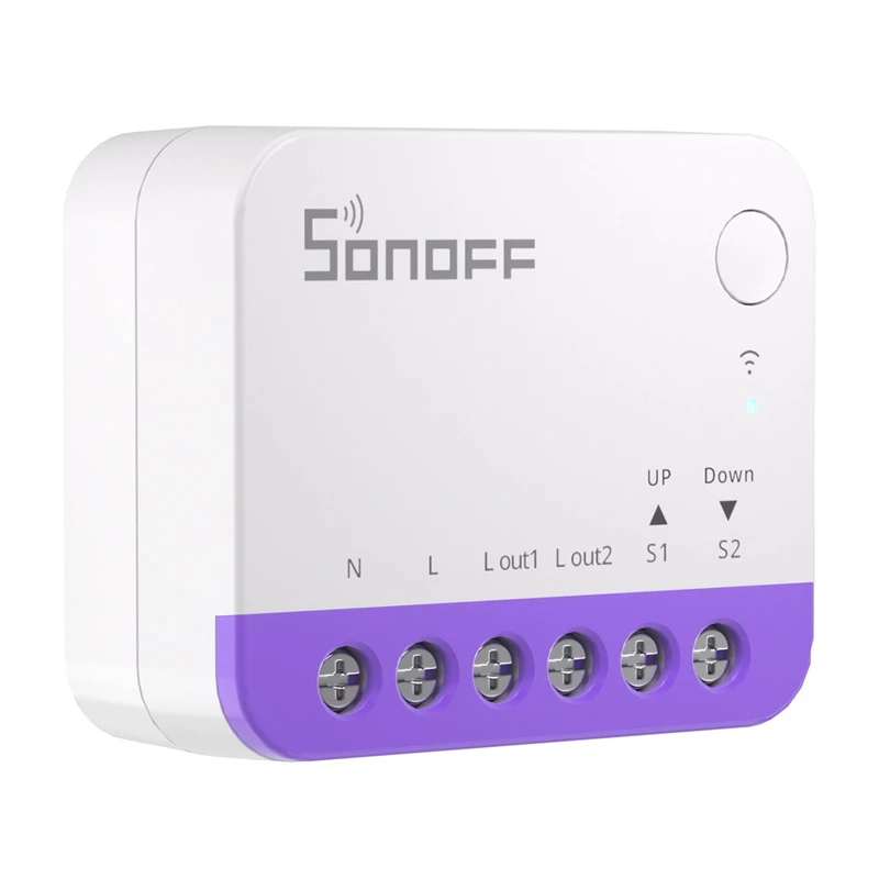 Interruptor inteligente Wi-Fi mini Sonoff MINI-RBS — design compacto, controlo remoto por Wi-Fi