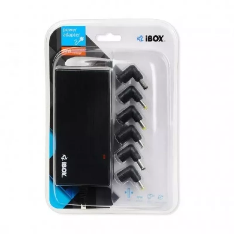 Fonte de alimentação IBOX IUZ90WA 90 W, entrada 100–240 V, saída 4,5 A, tensão ajustável, para interiores, preto