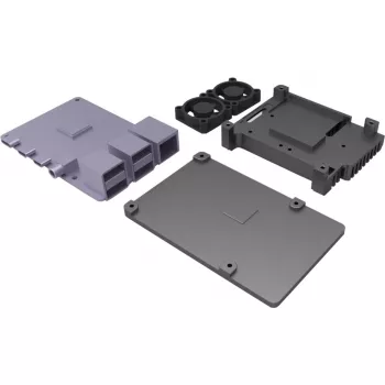 JOY-IT RPI CASE ALU07F - Caixa para Raspberry Pi 4, alumínio, ventoinha, preto (RB-ALUCASEP4+07FAN)
