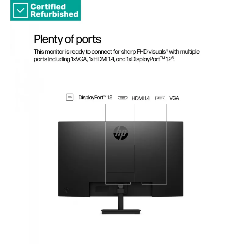 RENEW SILVER Monitor HP 327pf Series 3 Pro FHD - 27 polegadas 1920x1080 FHD 250-nit 100Hz AG, IPS, HDMI/VGA/DisplayPort, inclinável, 1 ano de garantia