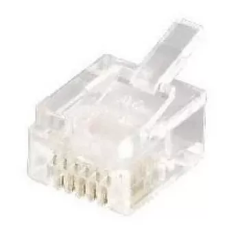 Equip 121131 RJ-12 (6P6C) ficha modular telefónica, não blindada, transparente, 100 unid.