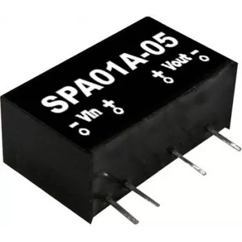 Fonte de alimentação/conversor de tensão mean well SPA01B-05, entrada 18–36 V, saída 5 V, 1 W