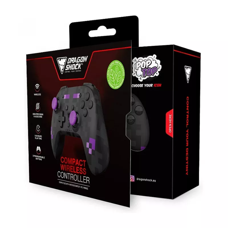 Dragonshock comando Poptop sem fios cubos preto Switch