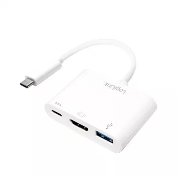 LogiLink 0,14 m 2xUSB-C HDMI USB A branco