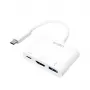LogiLink 0,14 m 2xUSB-C HDMI USB A branco
