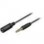 Cabo de extensão jack 3,5 mm Wentronic Goobay, preto, 3 m - ficha jack 3,5 mm (4 polos, estéreo) > conector fêmea jack 3,5 mm (4 polos, estéreo) (62480)