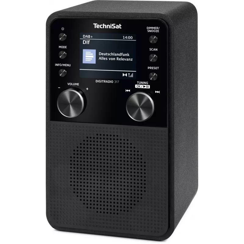 Rádio digital TECHNISAT DigitRadio 317 — preto, receção FM e DAB+