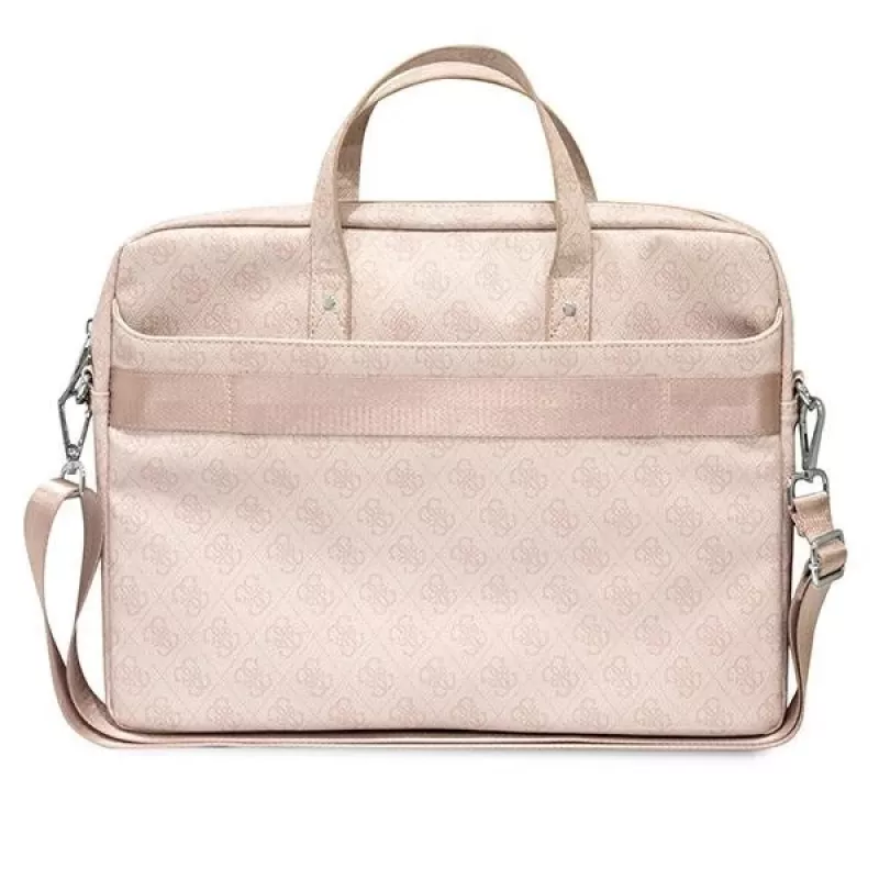 Mala para portátil Guess 4G Triangle Logo 16 rosa Saffiano - GUCB15P4TP