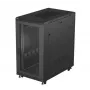 Armário rack 19 polegadas LANBERG FF01-6022-23B, 22U, 600×1000 mm, preto, portas perfuradas
