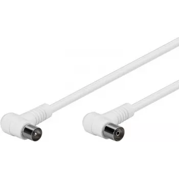 Wentronic Goobay cabo de ligação angular para antena, 100% blindado, branco, 1,5 m - ficha coaxial 90° conector fêmea coaxial 90° (67353)