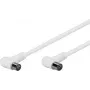 Wentronic Goobay cabo de ligação angular para antena, 100% blindado, branco, 1,5 m - ficha coaxial 90° conector fêmea coaxial 90° (67353)