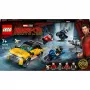 Conjunto LEGO Marvel Fuga dos Dez Anéis 76176 com minifiguras e veículos