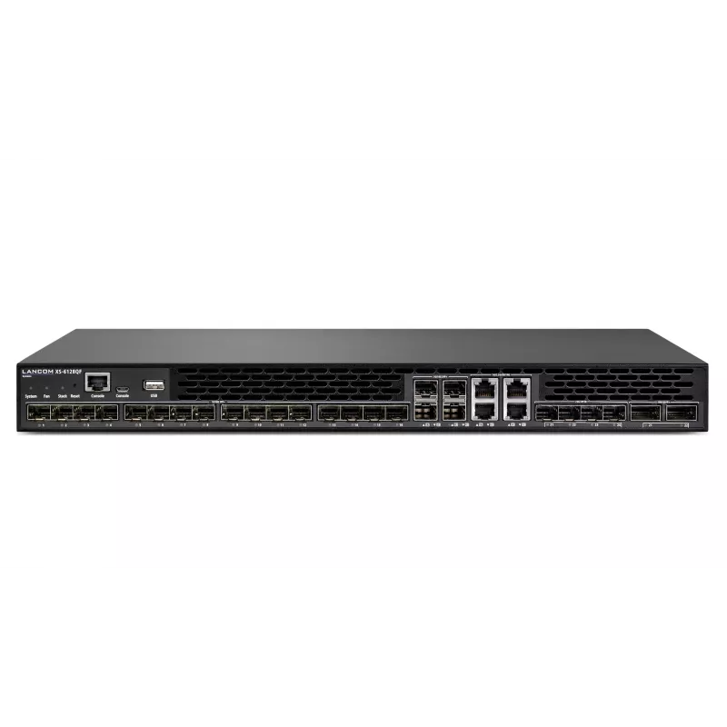 LANCOM XS-6128QF - Switch - L3 - gerido - 16 x 10 Gigabit SFP+ + 4 x Combo 10 Gigabit SFP+/RJ-45 + 4 x Combo 25 Gigabit SFP28 (Uplink) + 2 x Combo 40 Gigabit QSFP+ (Uplink) - ventoinha