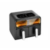 Fritadeira de ar dupla Amica AFM 7020, 8 L, 2400 W, preta