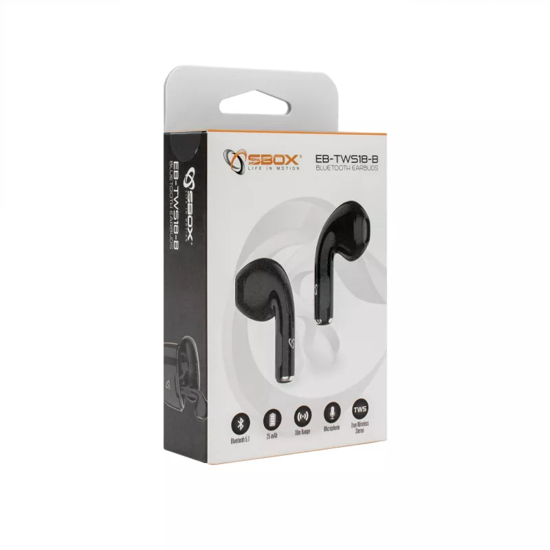 Auscultadores SBOX EB-TWS18 preto