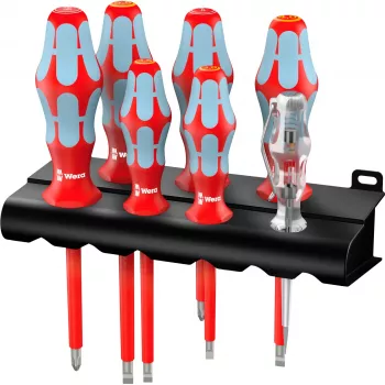 Wera 3160 i/7 Rack 05022728001 Conjunto de chaves de fendas VDE 7 peças encaixe fenda/Phillips-PH (05022728001)
