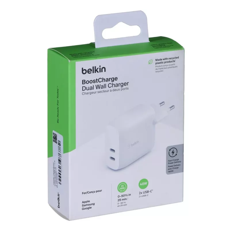 Carregador Belkin WCB006VFWH para dispositivos móveis smartphone, tablet branco AC para interiores