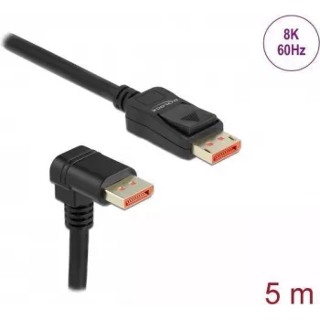 Cabo DisplayPort DeLOCK 8K 60 Hz 5 m macho reto para macho 90° para baixo