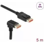 Cabo DisplayPort DeLOCK 8K 60 Hz 5 m macho reto para macho 90° para baixo