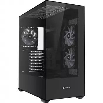 Caixa Sharkoon SK6 ARGB Tower ATX preto – caixa Mid-Tower ATX com iluminação ARGB e janela lateral em vidro temperado