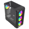 Savio Noctis Glass RGB Cube caixa para PC, ATX/Micro-ATX/Mini-ITX, frente de vidro temperado, ventoinhas RGB, preta