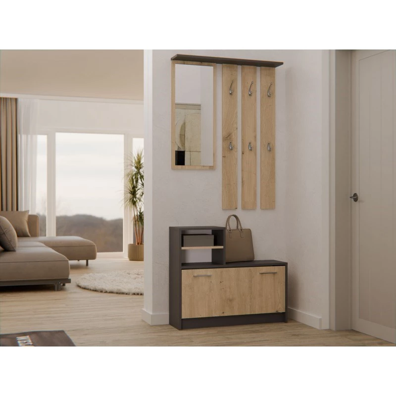 Roupeiro top e shop GAR ANT/ART com 1 porta de abrir, 850×240×1600 mm