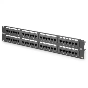 DIGITUS - Patch Panel - RJ-45 X 48 - cinzento, RAL 7035 - 2U - 48 portas (DN-91648U)