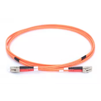 Cabo patch de fibra ótica DIGITUS LC/LC 50/125 µm 3 m multimodo duplex isento de halogéneos até 1 Gbit com relatório de medição laranja OM2 (DK-2533-03)