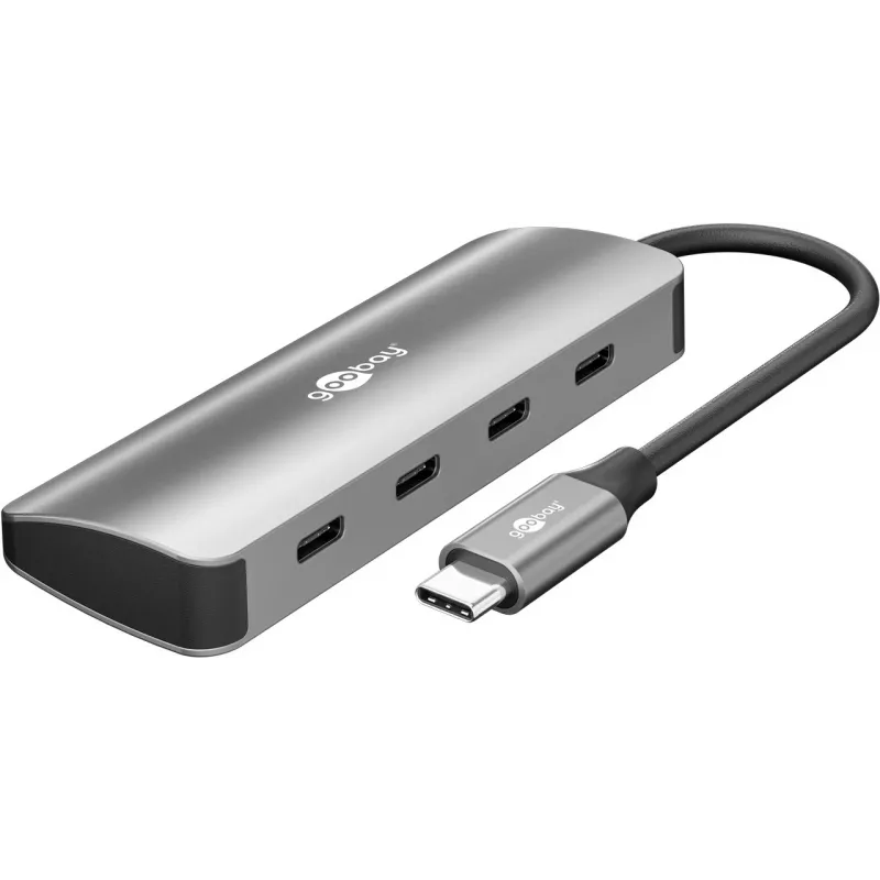 Goobay hub USB slim de 4 portas USB-C macho 10 Gbit/s - -ficha> 4x (76565)