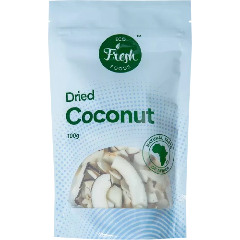 Coco seco Eco fresh foods 100 g – coco ralado desidratado, embalagem de 100 g
