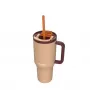 Copo térmico com palhinha telescópica Kambukka Rio Tumbler 950 ml Almond Dream