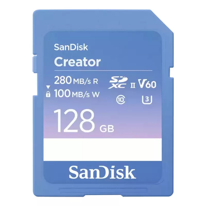 SanDisk Creator cartão de memória SD UHS-II 128 GB velocidades de transferência até 280 MB/s