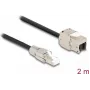 Cabo DeLOCK RJ45 macho de montagem no local para módulo Keystone RJ45 fêmea Cat.6A 2 m