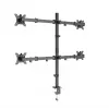 Suporte para monitor Gembird MA-D4-01, fixação à secretária para até 4 ecrãs, 32 polegadas (81,3 cm), 40 kg, VESA 75x75–100x100, preto