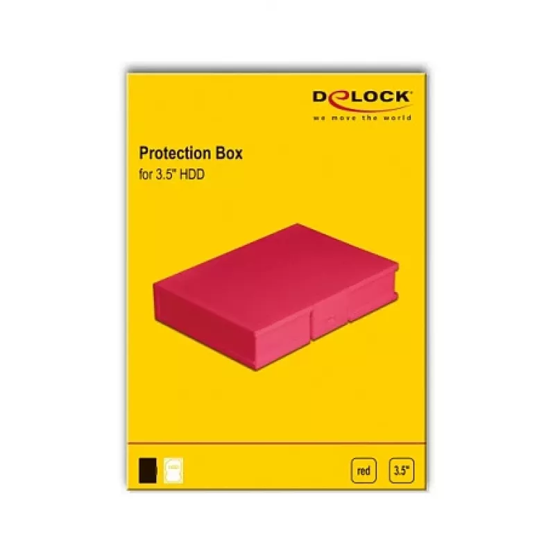Caixa de proteção DeLOCK 18374 para HDD de 3,5 polegadas vermelha