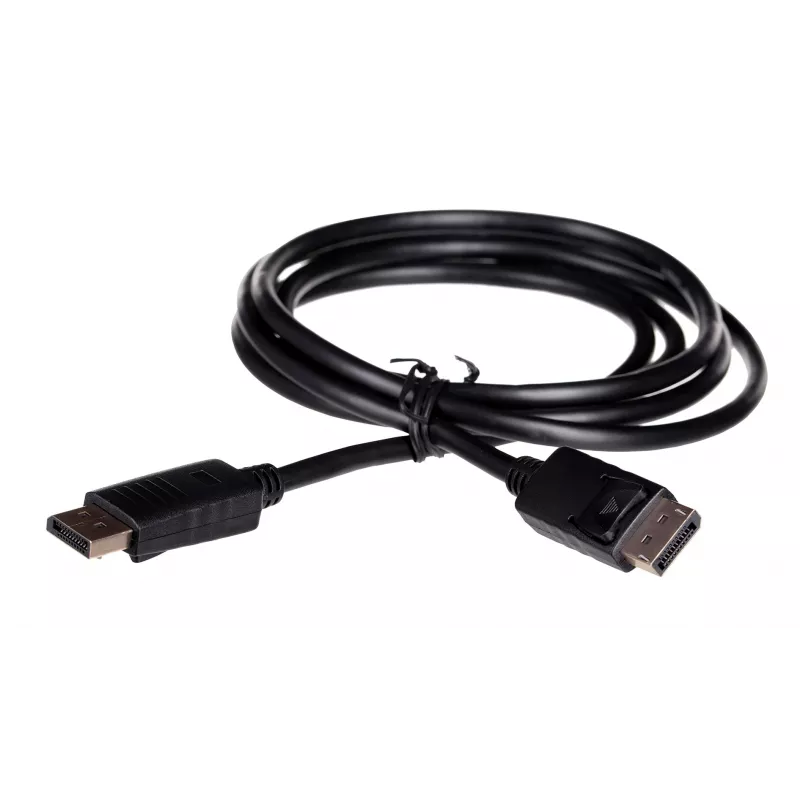 Cabo DisplayPort SAVIO CL-136, ficha DisplayPort–ficha, 2 m, DP 1.2, contactos dourados, preto