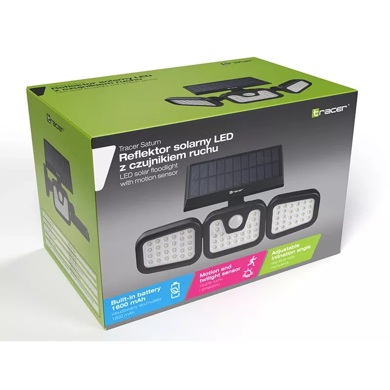 Tracer 47191 Saturn Projetor LED solar com detetor de movimento
